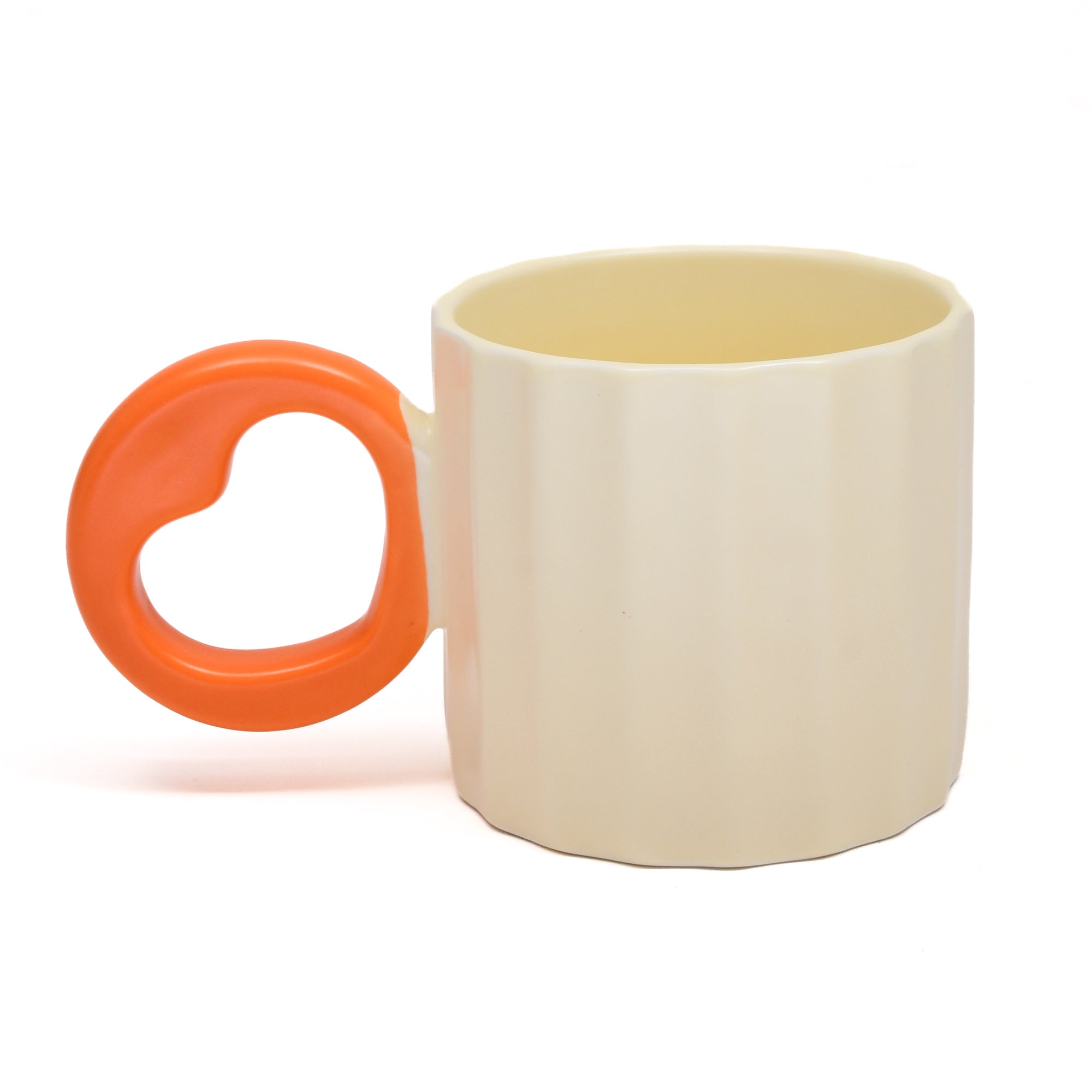 Ceramic Cup with heart handle- Beige / 250ml