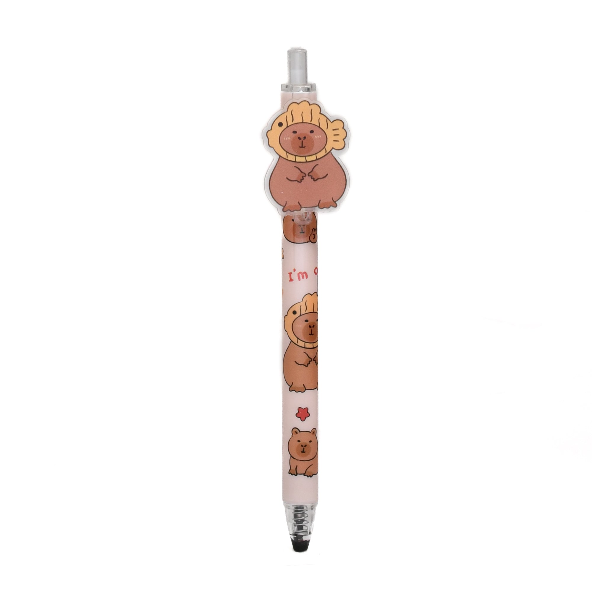 Mumuso’s Capybara Gel Pen - Brown &amp; Pink