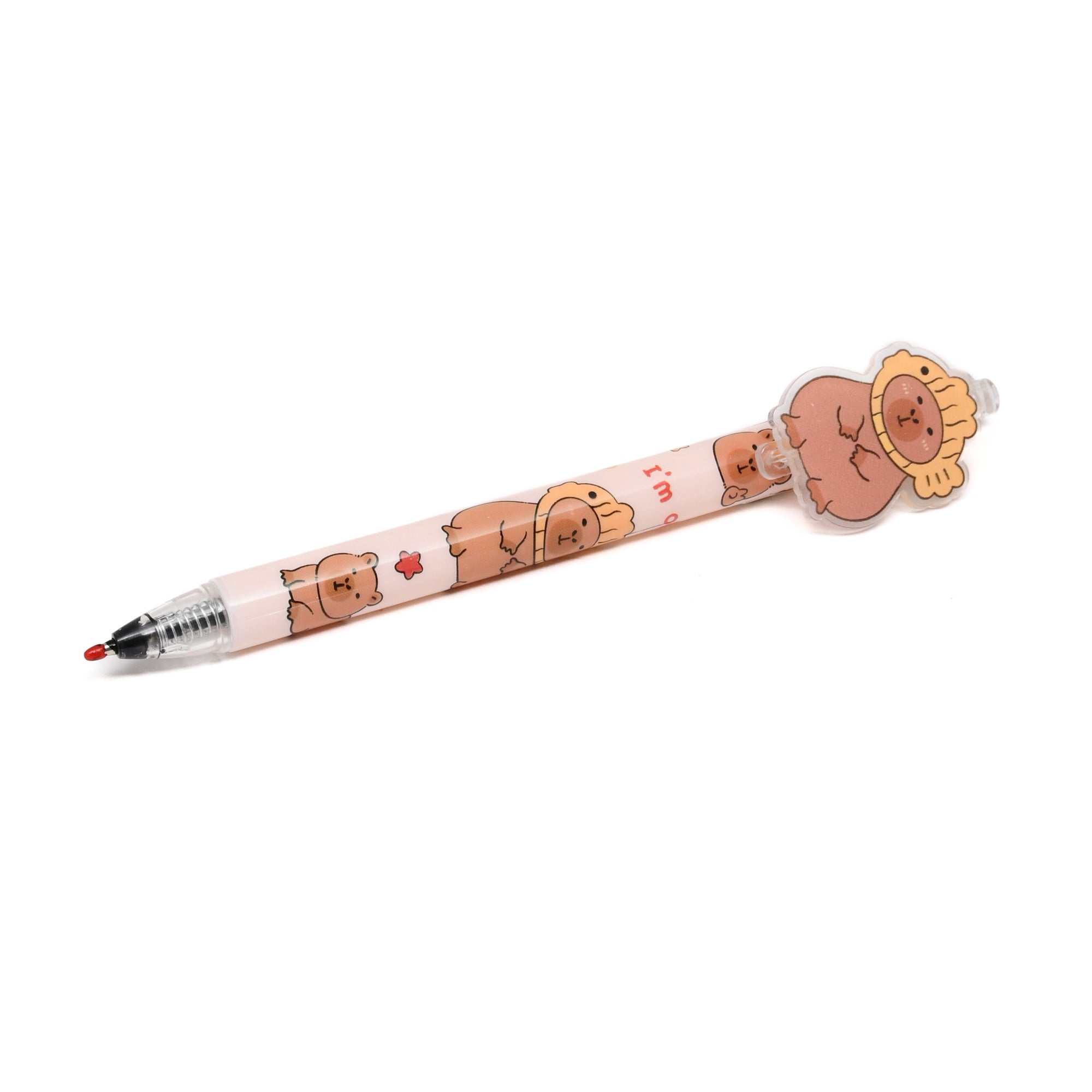 Mumuso’s Capybara Gel Pen - Brown &amp; Pink