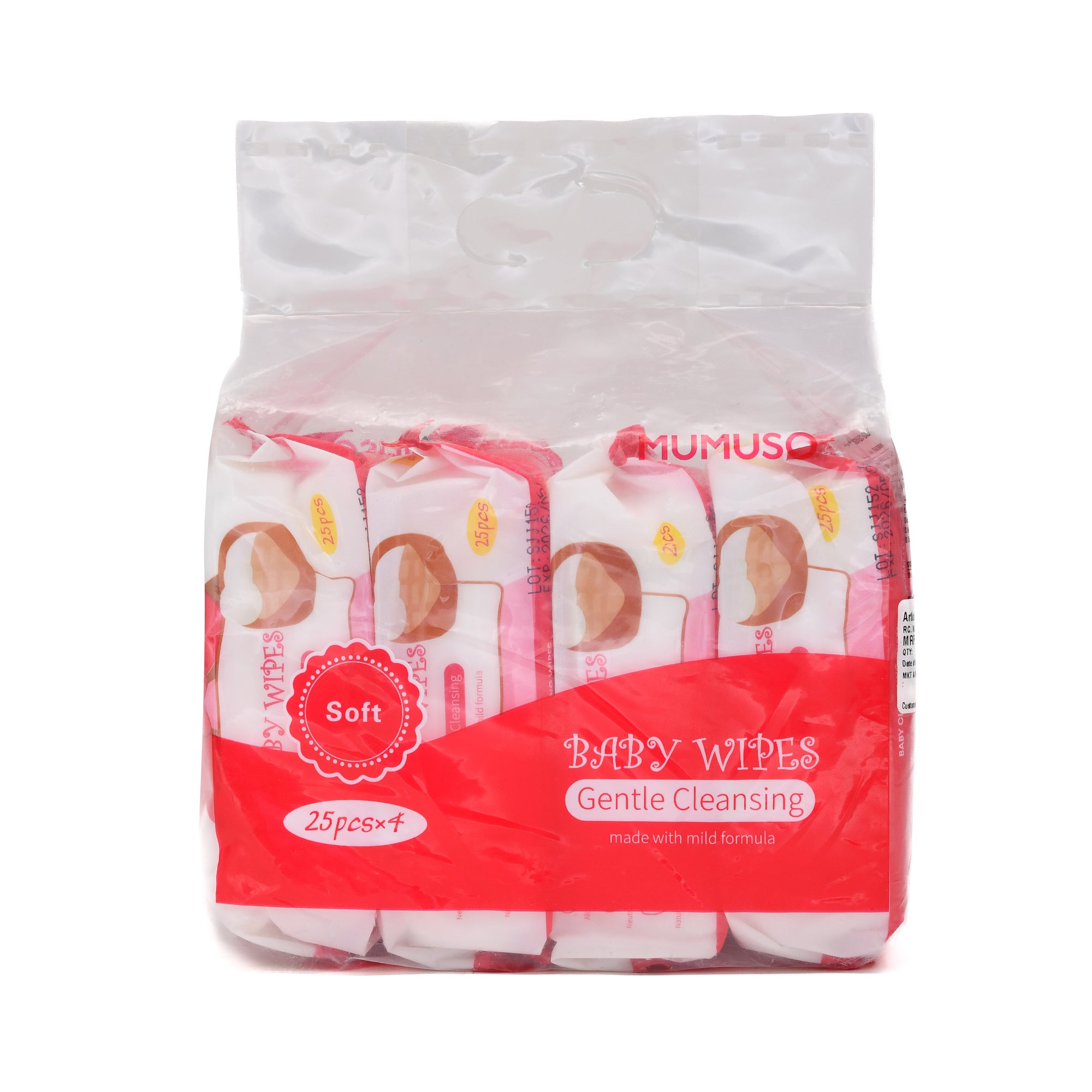 Gentle Baby Cleansing Wipes ( 25pcs x 4)