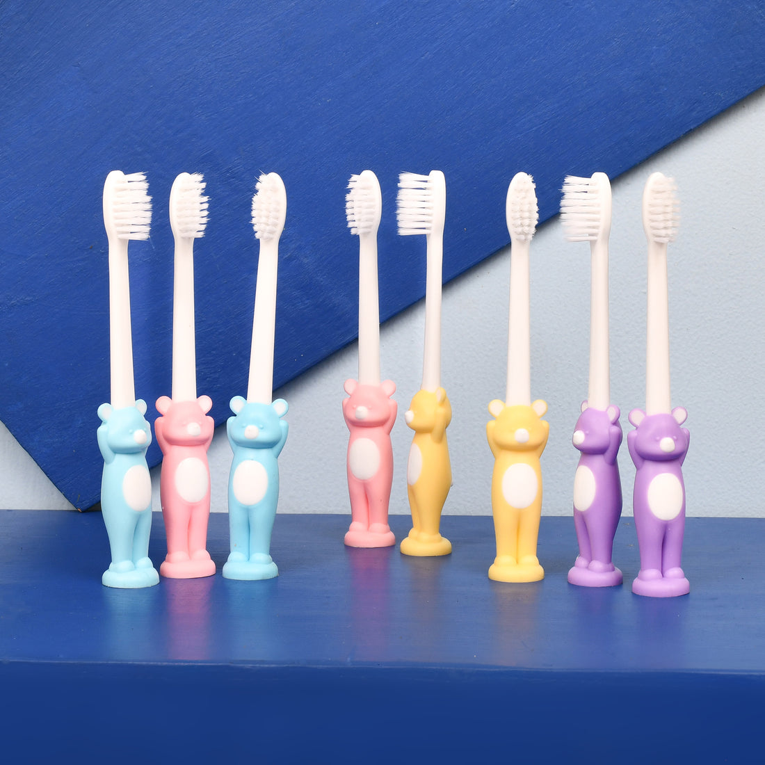 Cute Bear Toothbrush Set for Kids- 8pcs