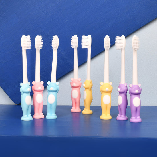 Cute Bear Toothbrush Set for Kids- 8pcs