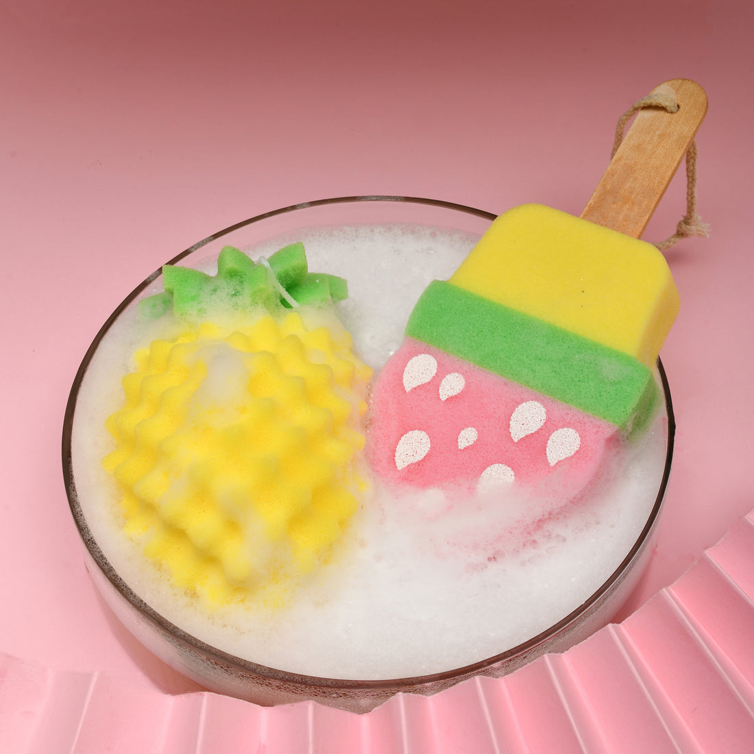 Mumuso Cute Bath Sponge- Icecream/ Pineapple