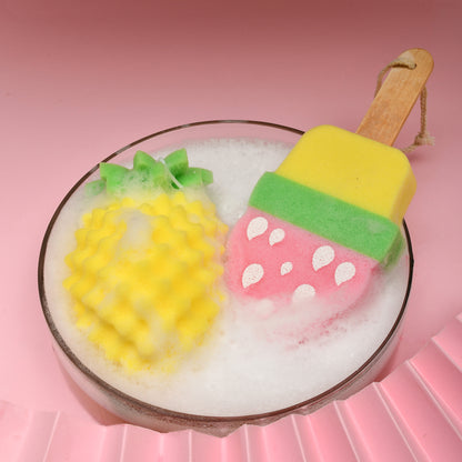 Mumuso Cute Bath Sponge- Icecream/ Pineapple