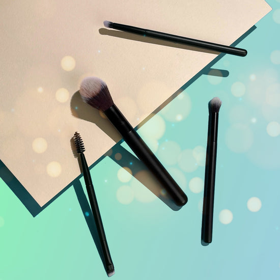 Make-Up Brush Set - 4 Pcs /Black Mumuso