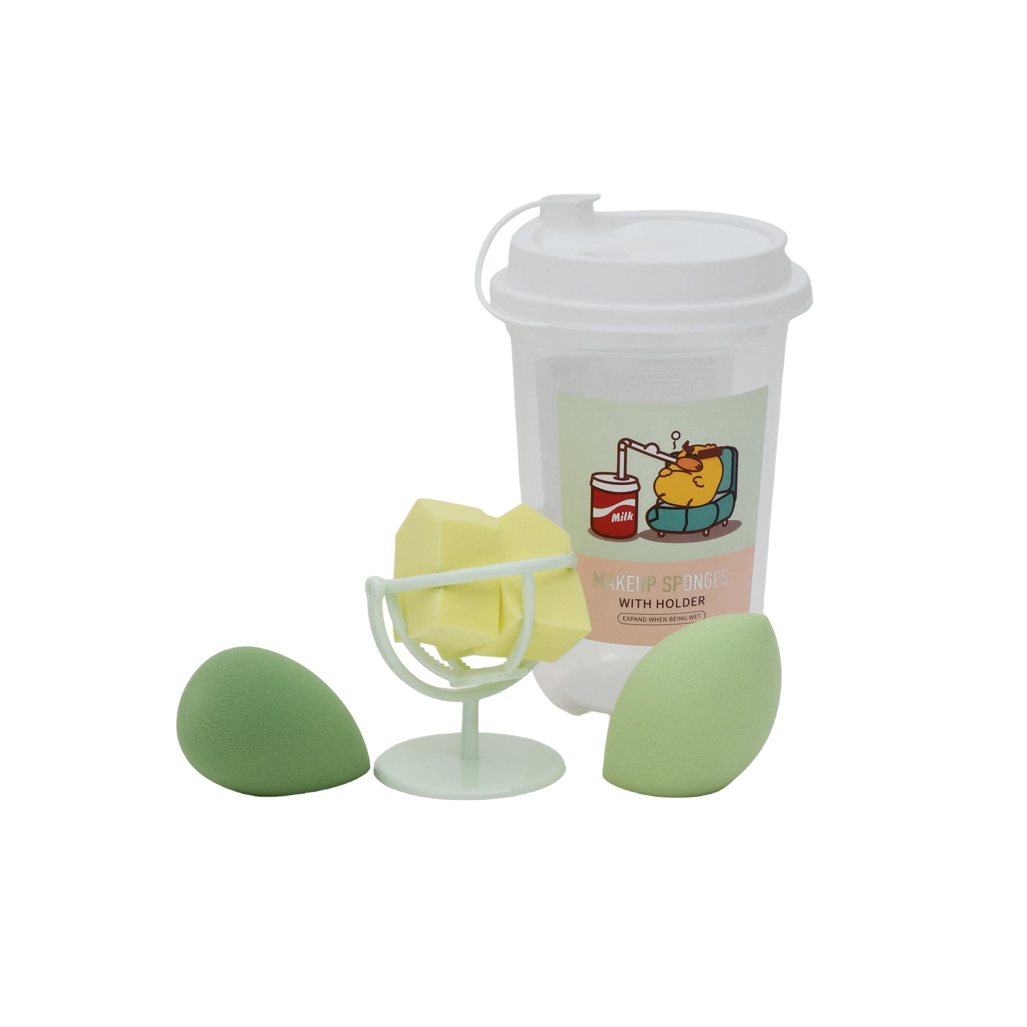 Make Up Sponges with Holder - Multicolour Mumuso