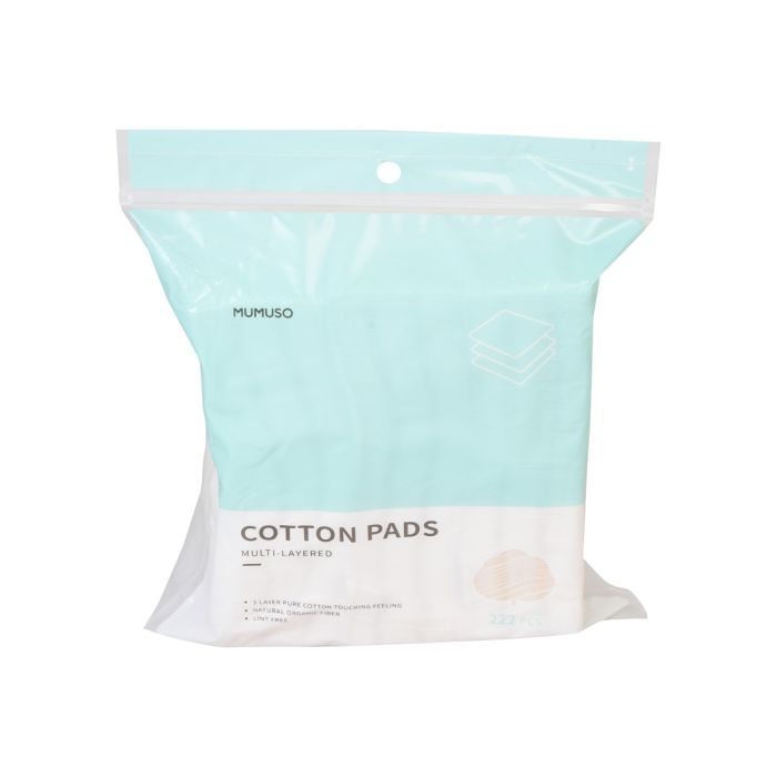 Multilayer Organic Cotton Pads - 222 pieces Mumuso