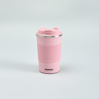 Portable Insulated Coffee Cup- Pink/380ml