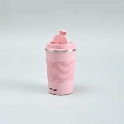 Portable Insulated Coffee Cup- Pink/380ml