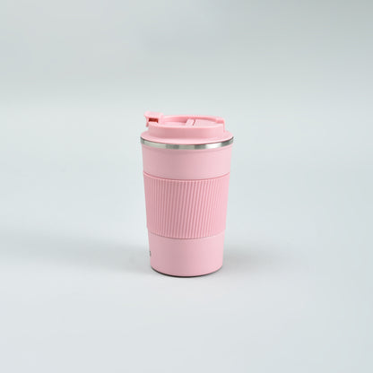 Portable Insulated Coffee Cup- Pink/380ml