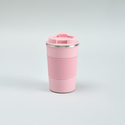 Portable Insulated Coffee Cup- Pink/380ml