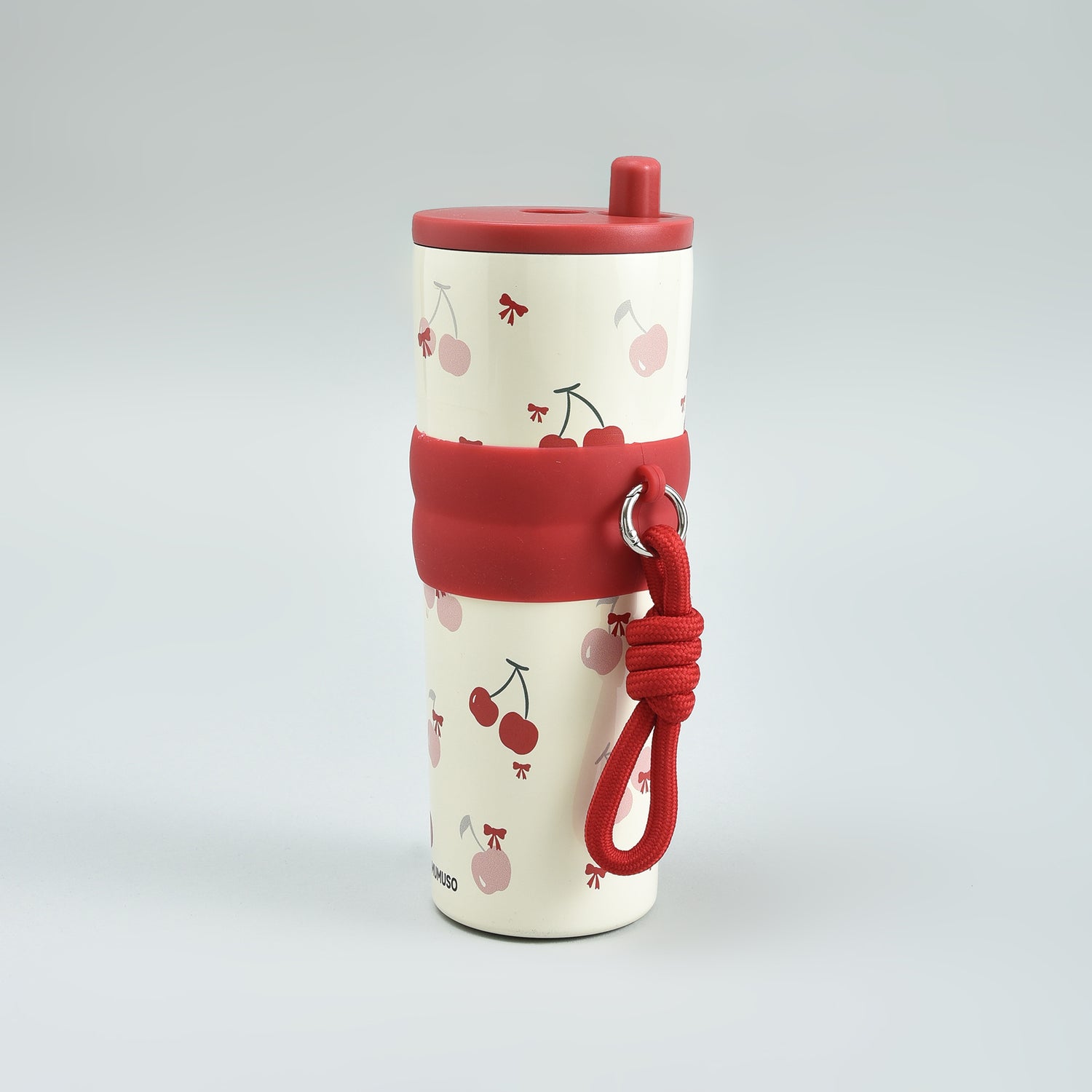 Cherry Insulated Tumbler with Straw- Red/700 ml