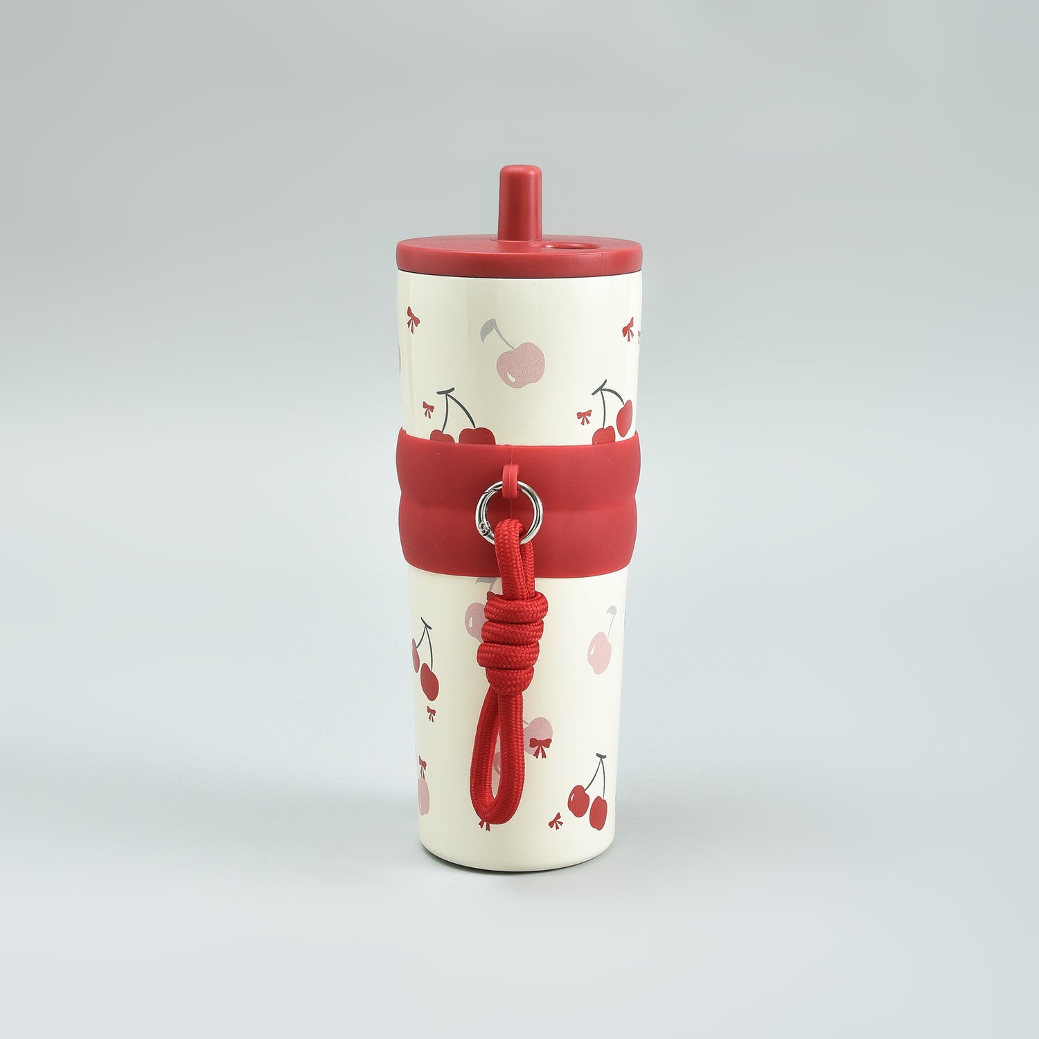 Cherry Insulated Tumbler with Straw- Red/700 ml