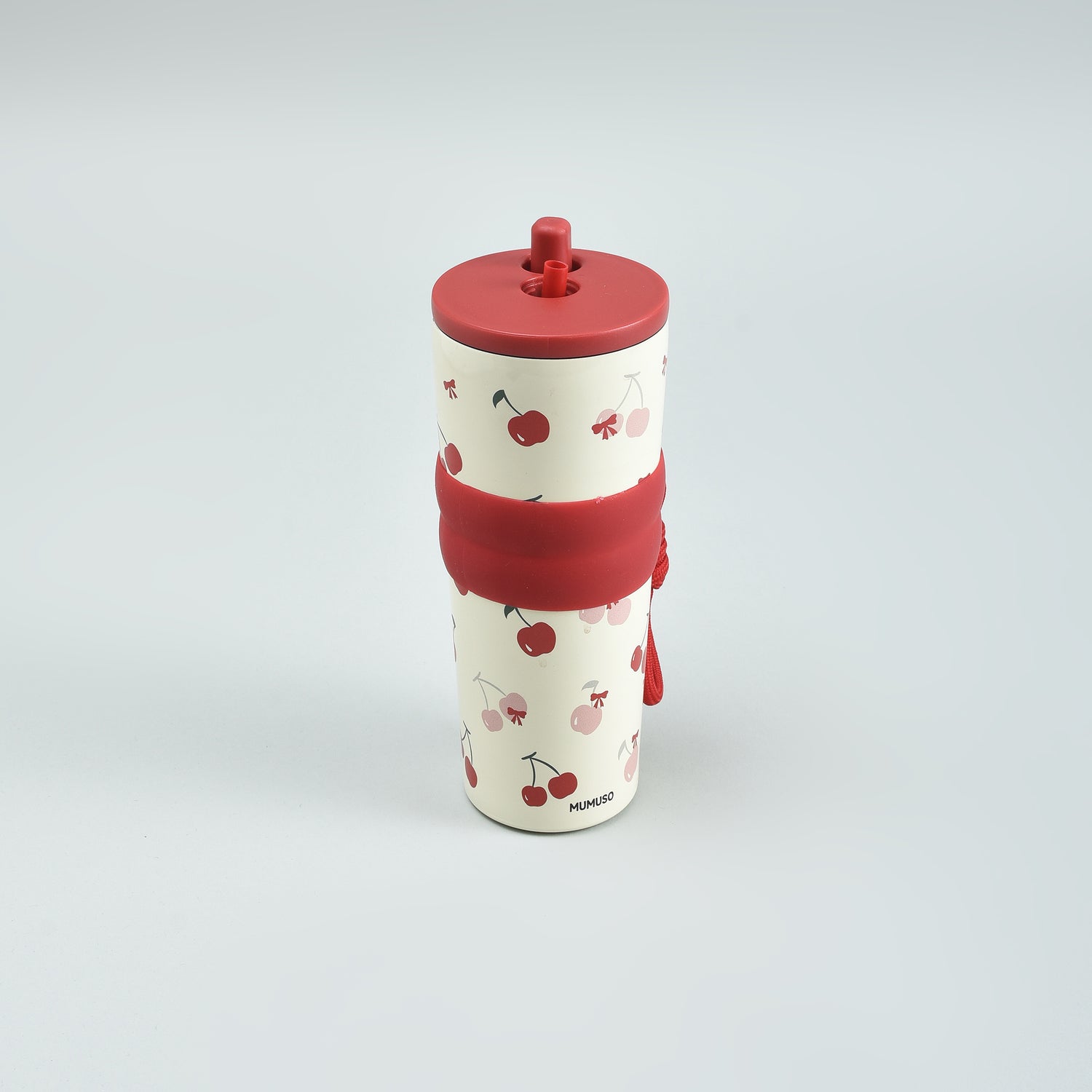Cherry Insulated Tumbler with Straw- Red/700 ml