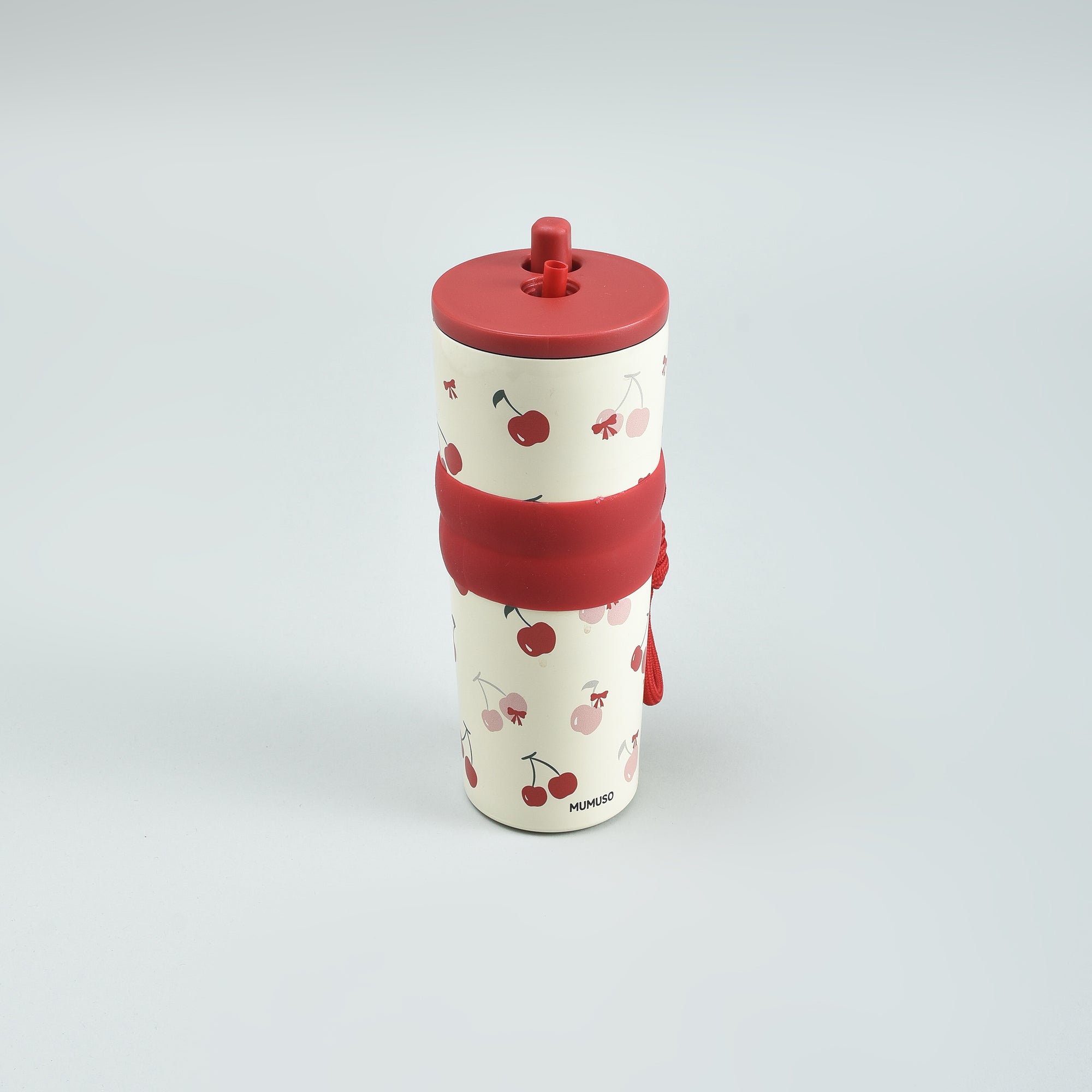 Cherry Insulated Tumbler with Straw- Red/700 ml