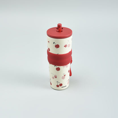 Cherry Insulated Tumbler with Straw- Red/700 ml