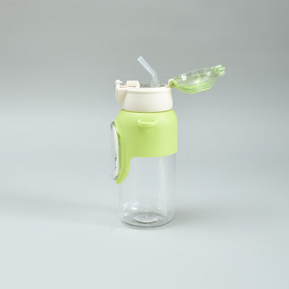 Cherry &amp; Avocado Water Bottle with Crown Cover and Shoulder String - Red &amp; Green / 650 ml