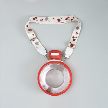 Mumuso Cherry Donut-Shaped Water Bottle- Red/700 ml