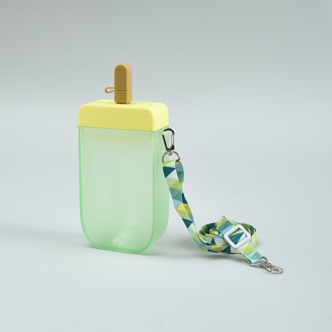 Portable Popsicle Shaped Bottle with Straw- 300ml/Green