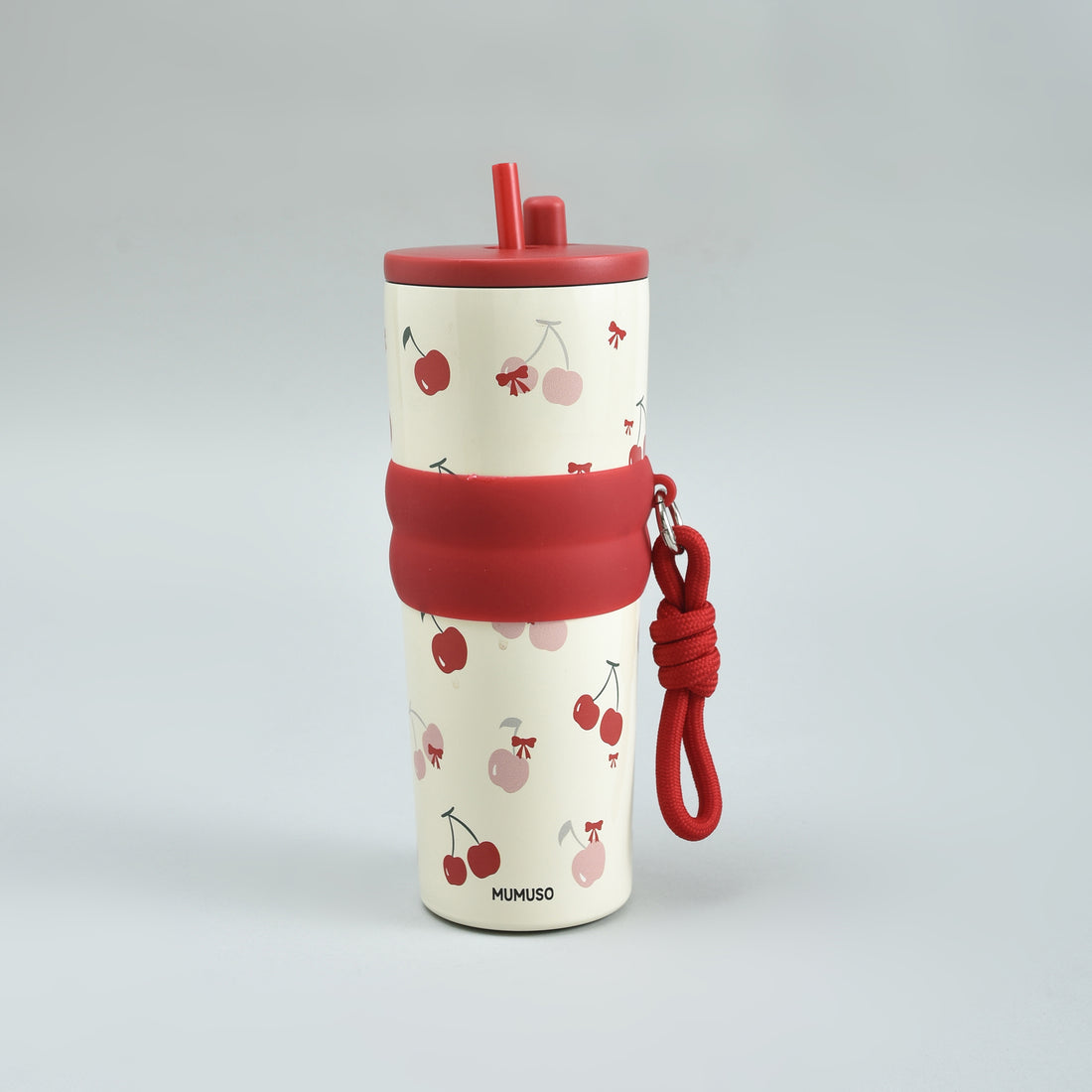 Cherry Insulated Tumbler with Straw- Red/700 ml