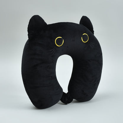 Cool Cat 2-in-1 Neck Pillow That Turns Into a Plush Cat- Black