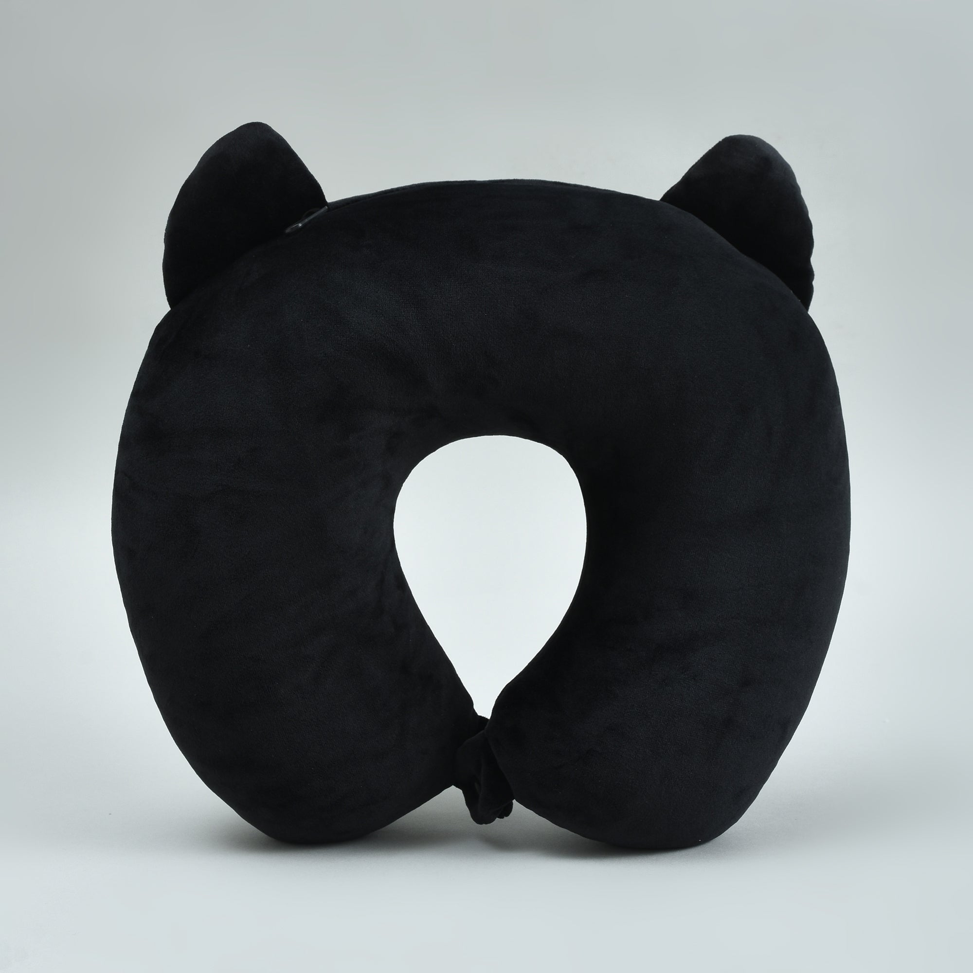 Cool Cat 2-in-1 Neck Pillow That Turns Into a Plush Cat- Black