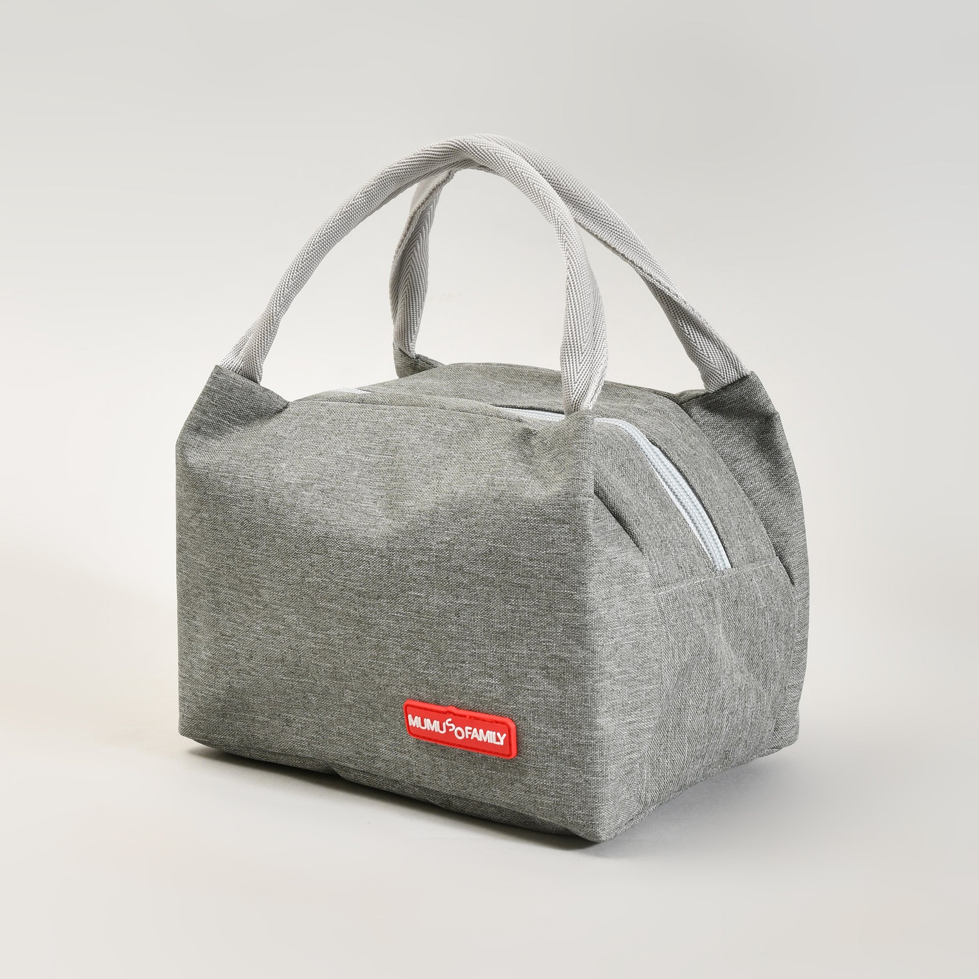 Portable Insulated Fabric Lunch Bag- Grey