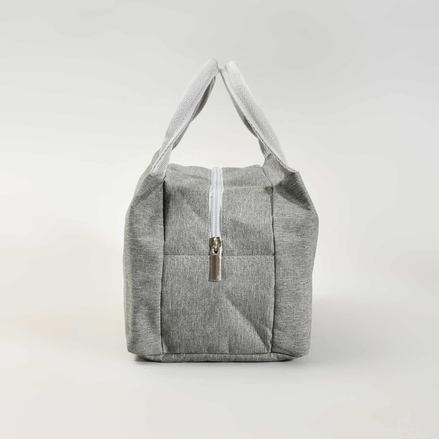 Portable Insulated Fabric Lunch Bag- Grey