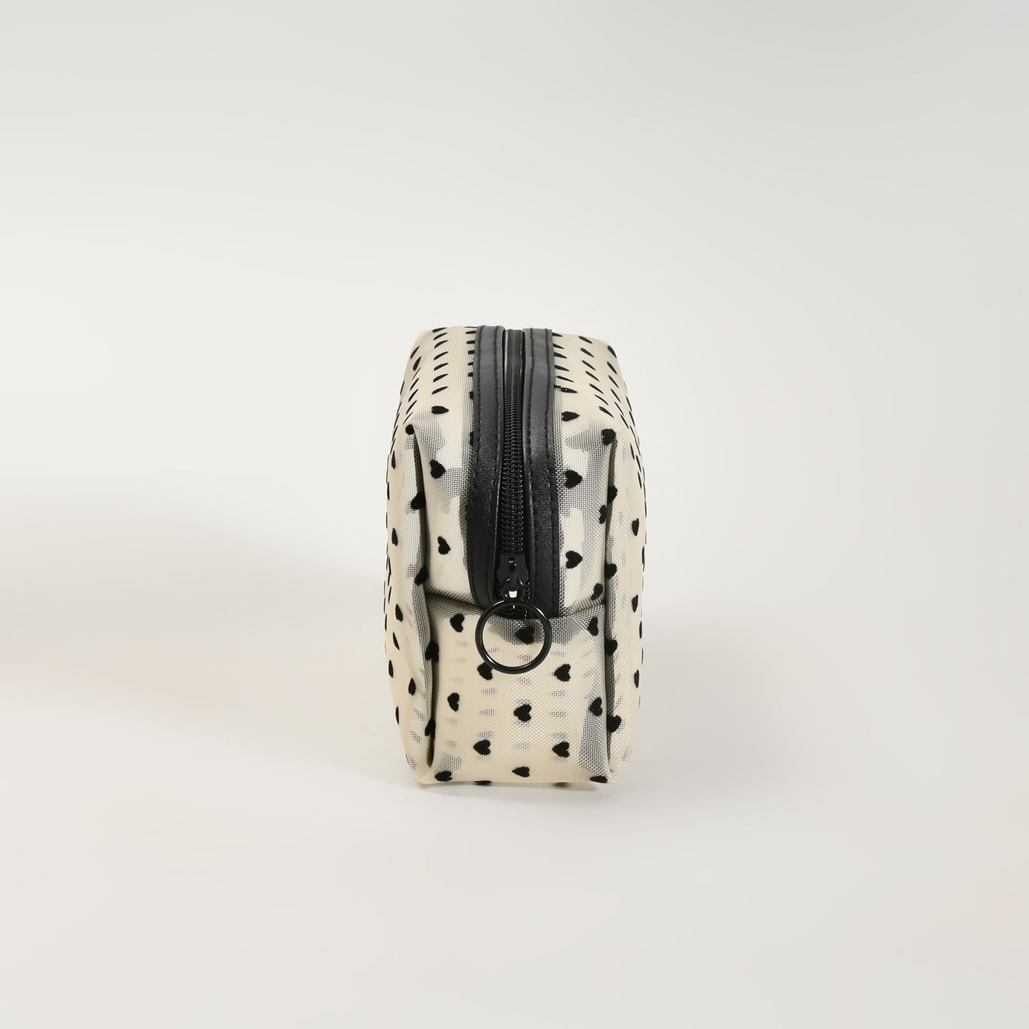 Mumuso Cuboid Cosmetic Bag/ Make up Pouch – Heart/Khaki