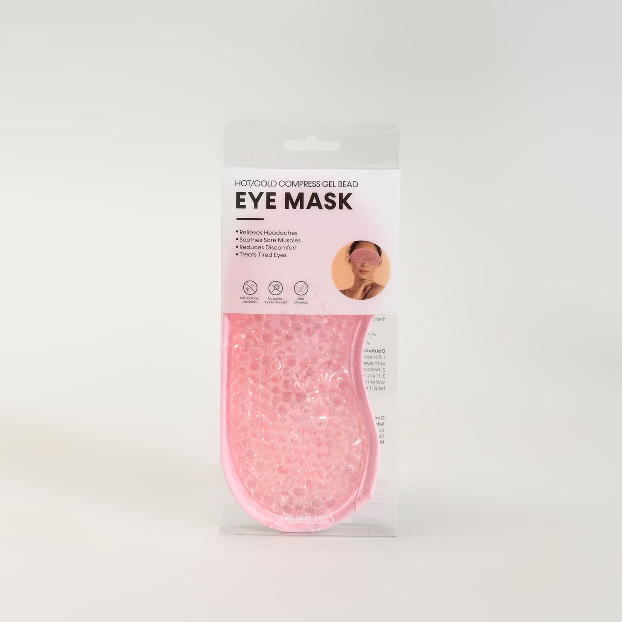 MUMUSO Hot &amp; Cold Compress Gel Bead Eye Mask- Pink