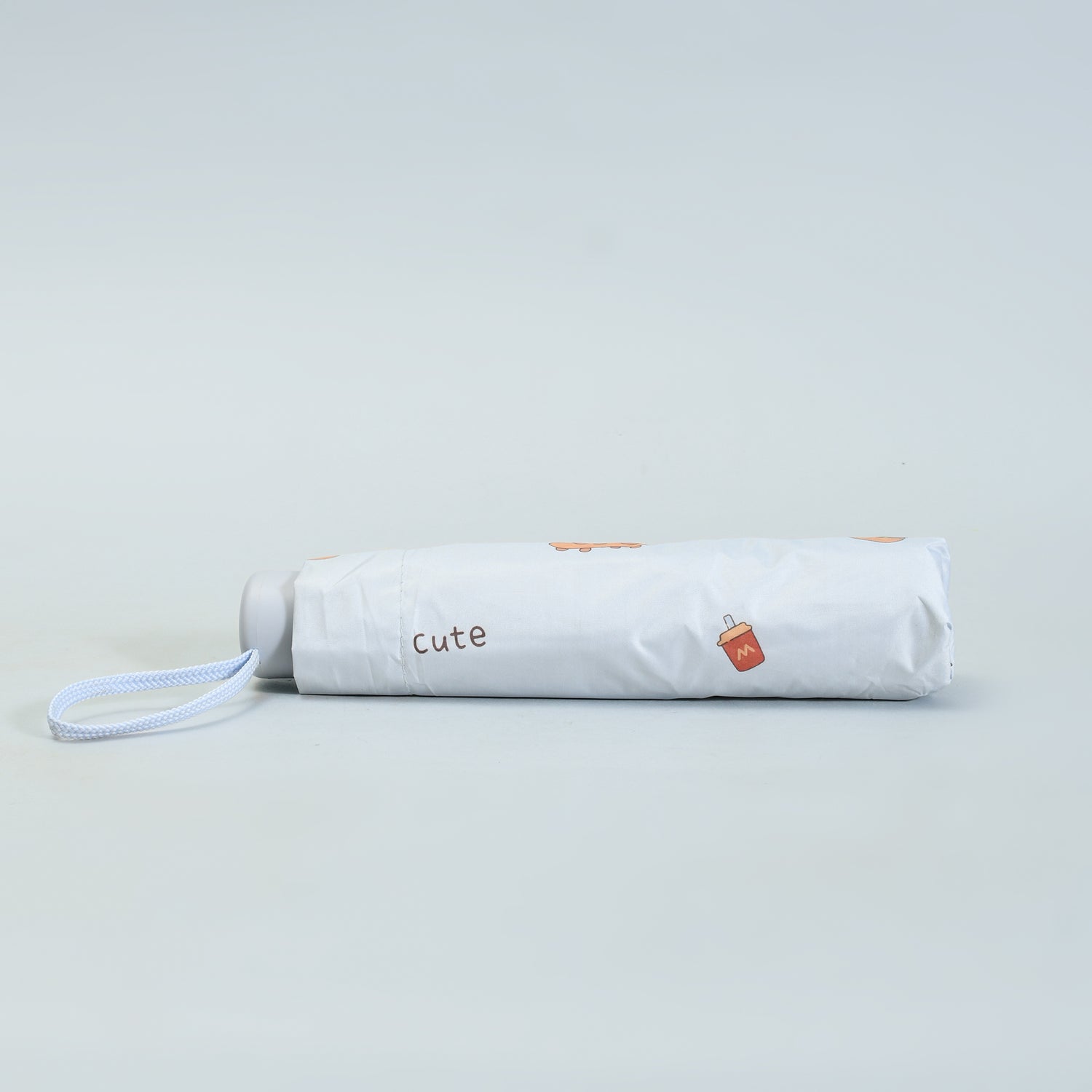 Capybara &amp; Hamburger Tri-Fold Sun Umbrella - Light BLUE