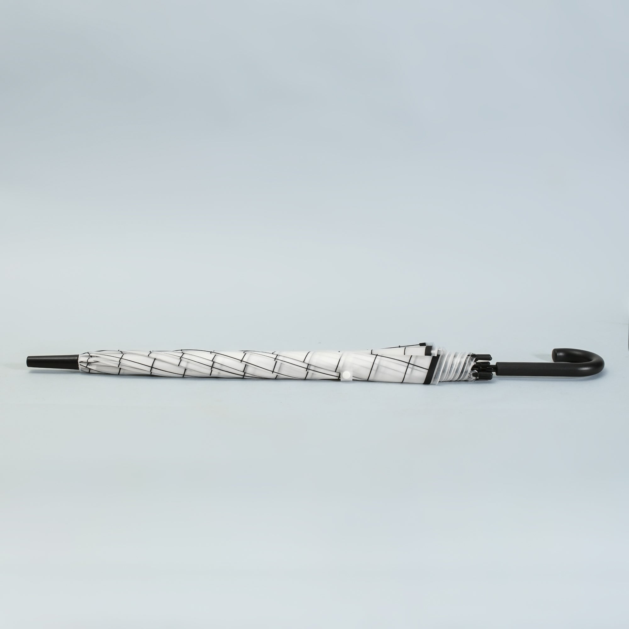 Good Times Umbrella with J Handle — Black and White Grid