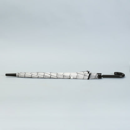 Good Times Umbrella with J Handle — Black and White Grid