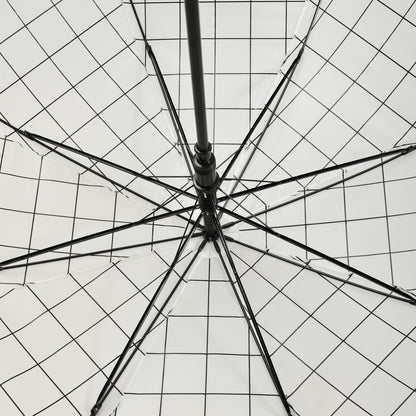 Good Times Umbrella with J Handle — Black and White Grid