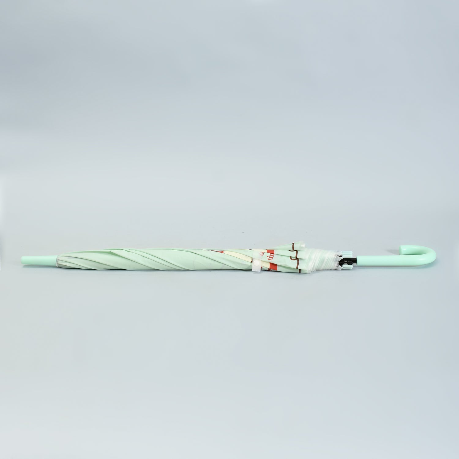 Apple &amp; Puppy Umbrella with J Handle - Mint Green