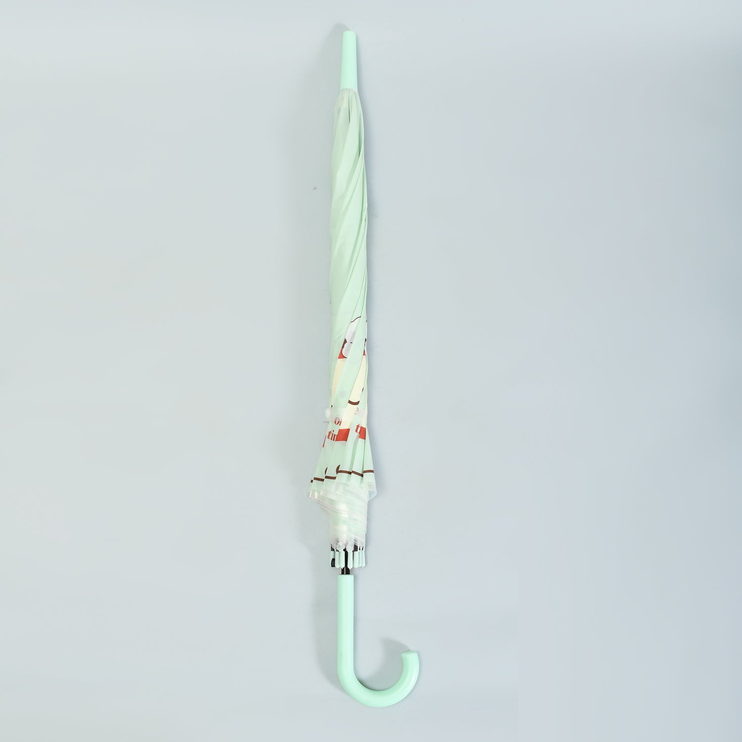 Apple &amp; Puppy Umbrella with J Handle - Mint Green
