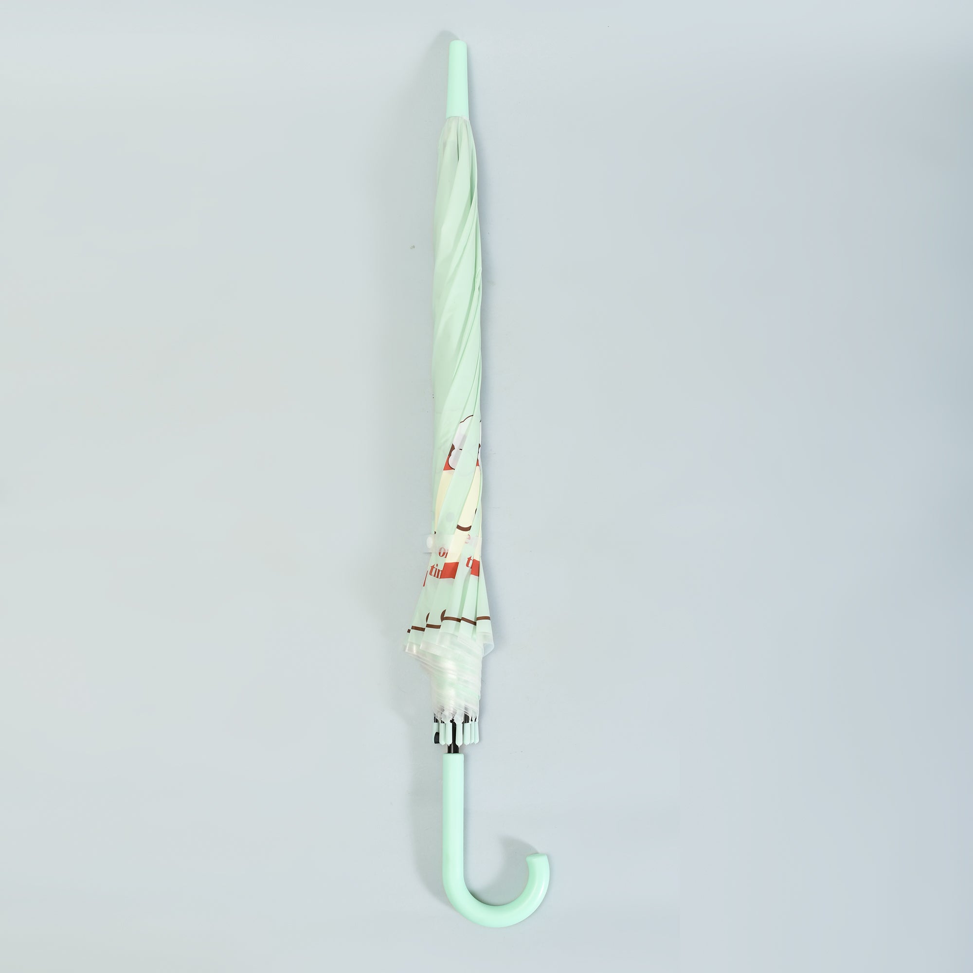 Apple &amp; Puppy Umbrella with J Handle - Mint Green