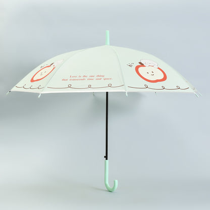Apple &amp; Puppy Umbrella with J Handle - Mint Green