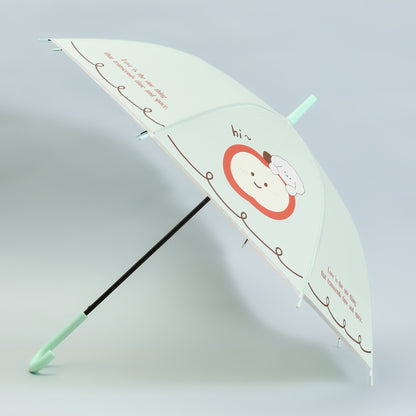 Apple &amp; Puppy Umbrella with J Handle - Mint Green