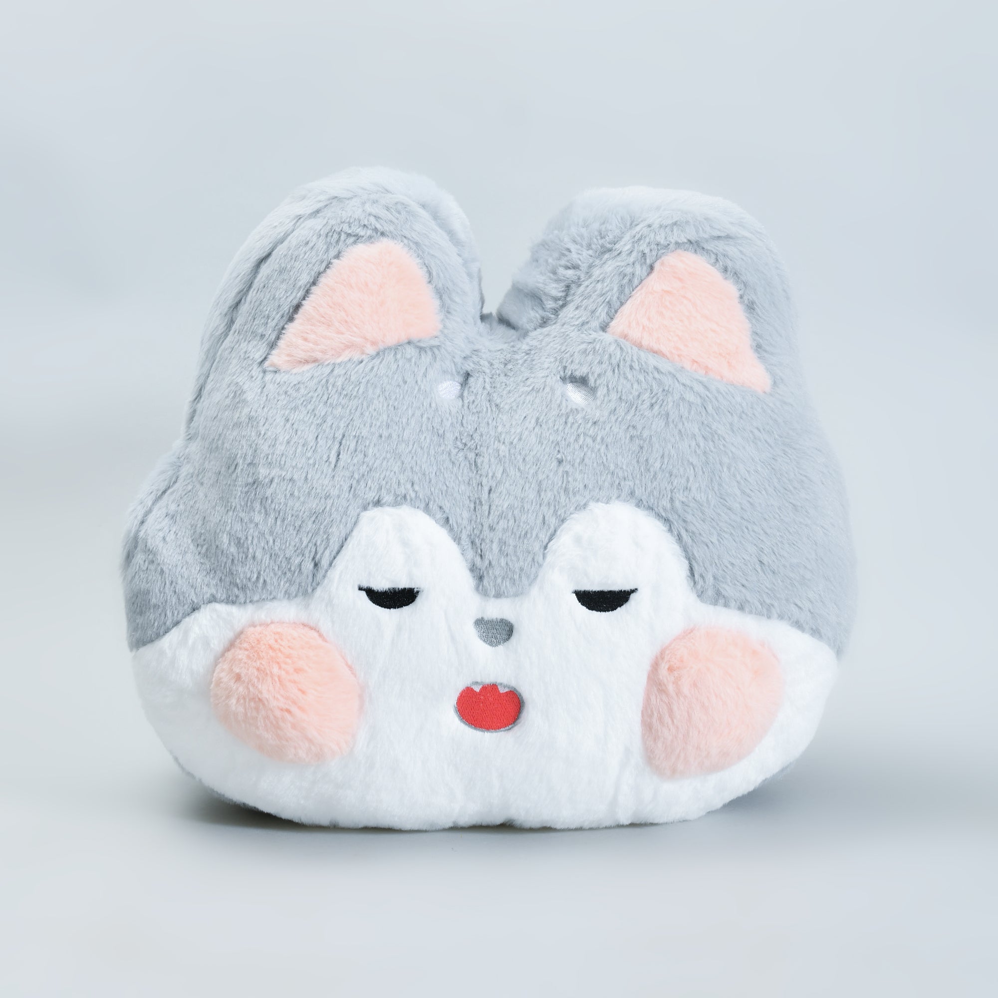 Siberian Husky Cartoon Hand Warmer Pillow- Grey