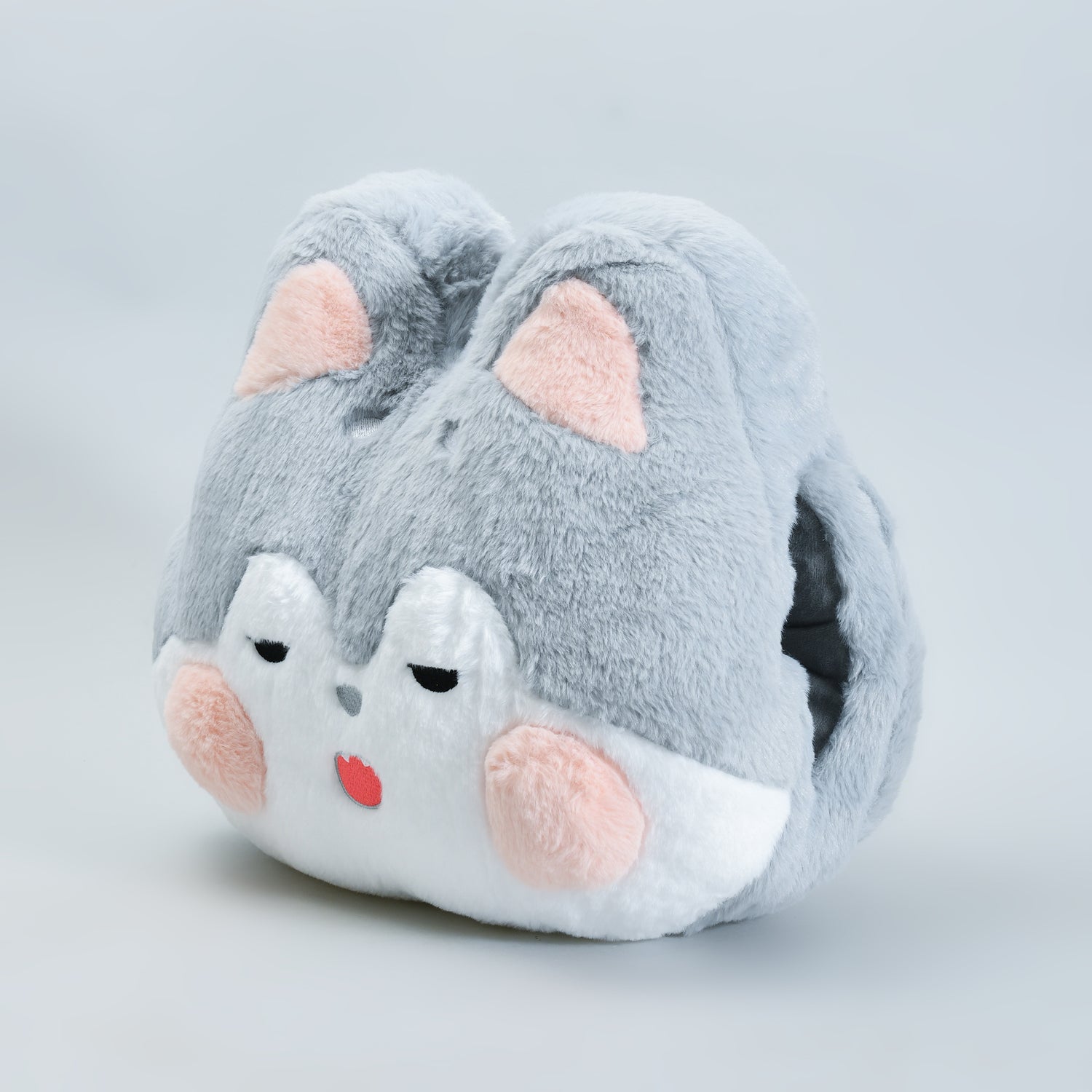 Siberian Husky Cartoon Hand Warmer Pillow- Grey