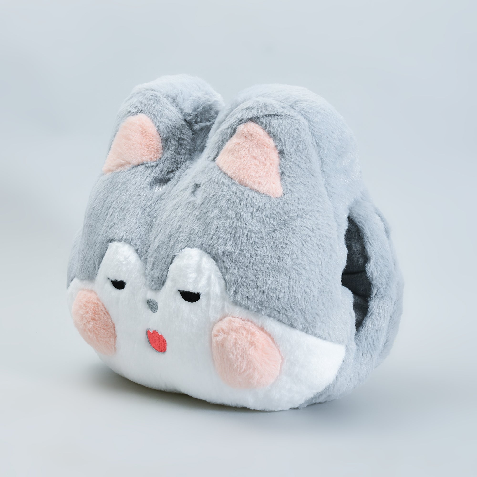 Siberian Husky Cartoon Hand Warmer Pillow- Grey