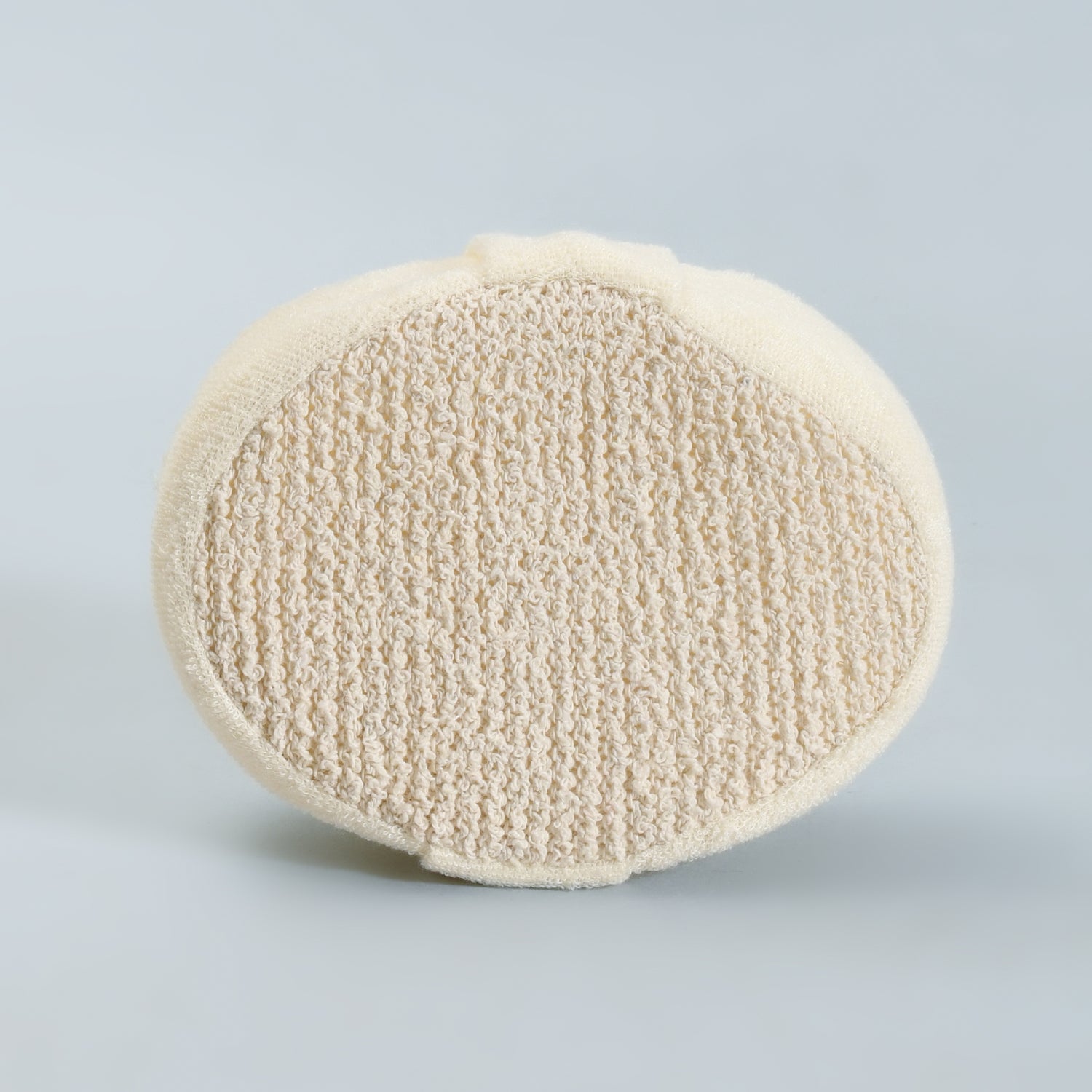 Mumuso Beige Exfoliating Pad with Strap — Dense Mesh