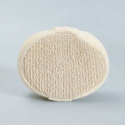 Mumuso Beige Exfoliating Pad with Strap — Dense Mesh