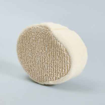 Mumuso Beige Exfoliating Pad with Strap — Dense Mesh
