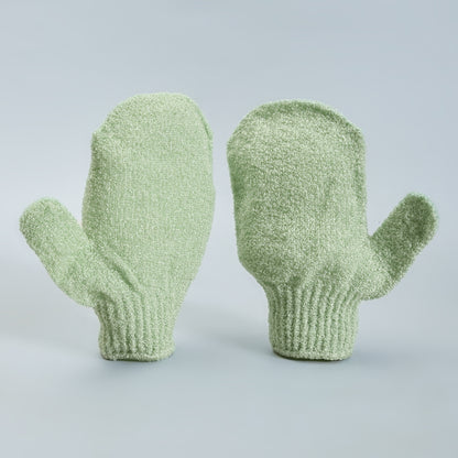 Mumuso Exfoliating Scrubbing Bath Gloves - Green/ 1 pair
