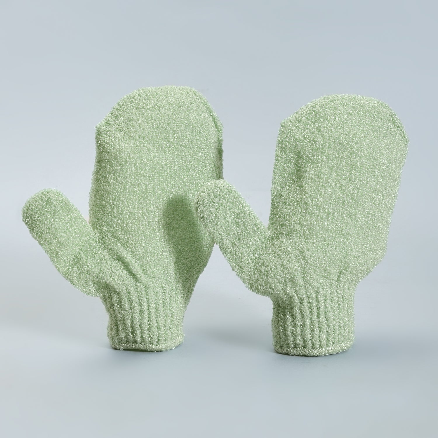 Mumuso Exfoliating Scrubbing Bath Gloves - Green/ 1 pair