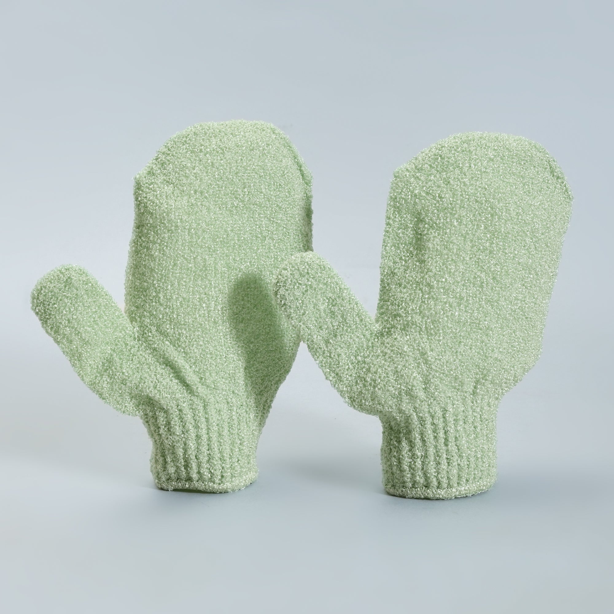 Mumuso Exfoliating Scrubbing Bath Gloves - Green/ 1 pair