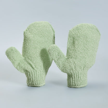 Mumuso Exfoliating Scrubbing Bath Gloves - Green/ 1 pair