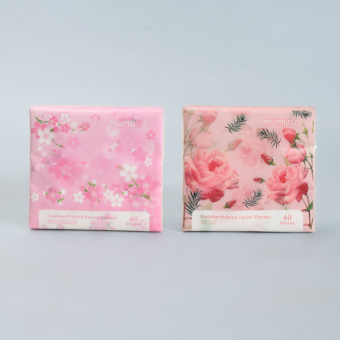 Fashion Printed Facial Tissues – Rose &amp; Cherry Blossom Scented Edition (40 Sheets)